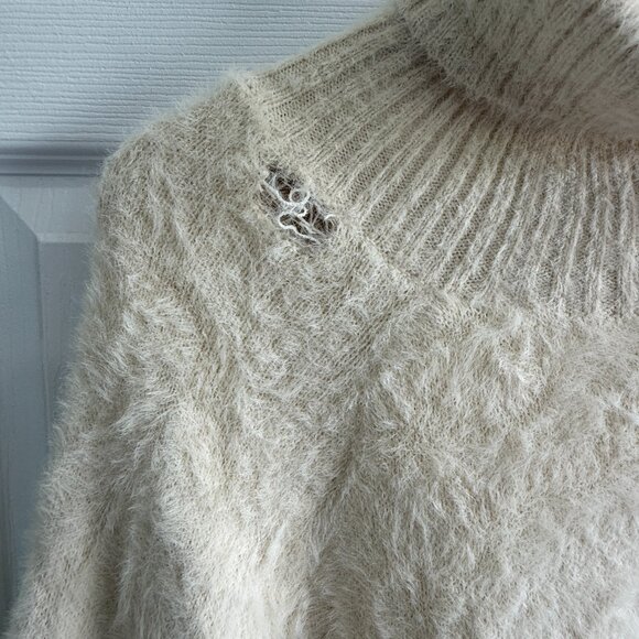 Anthropologie Poncho Style Cream Colored Women's Sweater - Picture 2 of 15